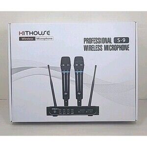 Kithouse S9 UHF Rechargeable Wireless Microphone System Karaoke Microphone